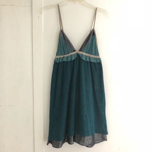 Free People Dresses & Skirts - Free people teal Bohemian crotchety lace dress